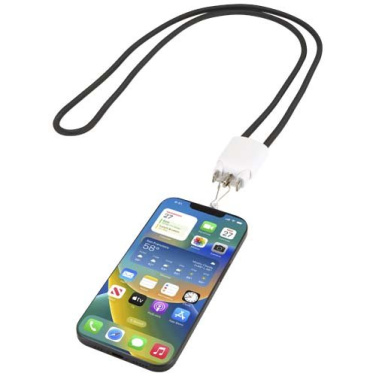 Ion 65W 5-in-1 recycled plastic lanyard charging cable, White, product image (3)