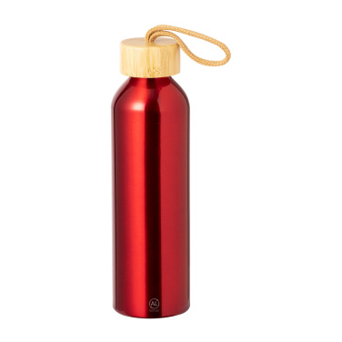 Buple – recycled aluminium bottle, red, additional product view 3