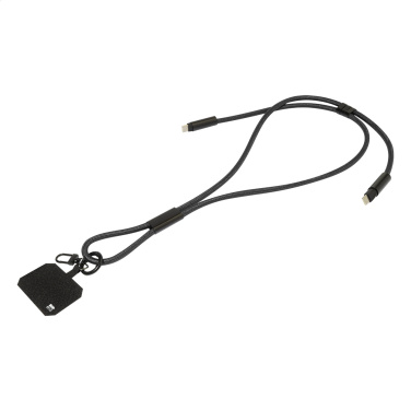 HolCharge – 60W RPET mobile lanyard cable, black, product image (3)