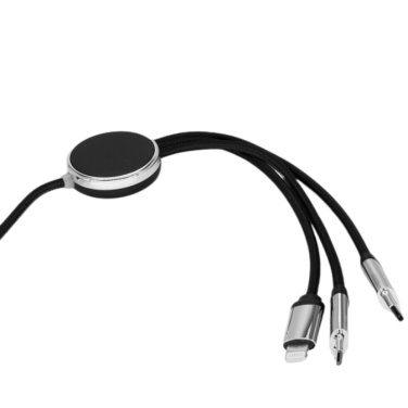 4in1 charging cable with illuminated logo long 120 cm, black, product image (2)