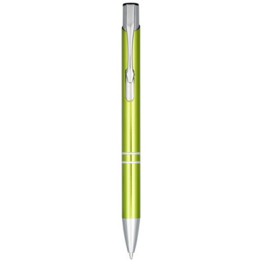Moneta anodized aluminium click ballpoint pen, Lime, product image (1)