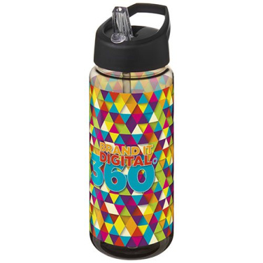 H2O Active® Octave Tritan™ 600 ml spout lid sport bottle, Charcoal / Solid black, product image (2)