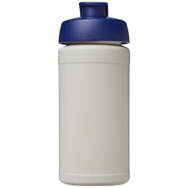 Baseline 500 ml recycled sport bottle with flip lid, Natural / Blue, product image (1)