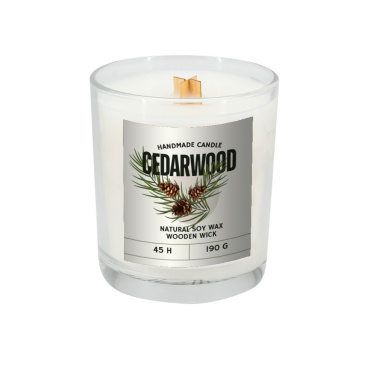 Soy candle 190g Cedarwood, transparent, product image (2)