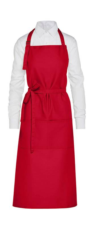 AMSTERDAM - Recycled Bib Apron with Pocket, red - SG Accessories - BISTRO (1)