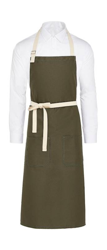 SANTORINI - Contrasted Bib Apron with Pocket, olive - SG Accessories - BISTRO (1)