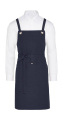 PROVENCE - Crossover Eyelets Bib Apron with Pocket, navy