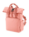 Recycled Mini Twin Handle Roll-Top Backpack, Blush Pink