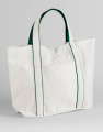 Courtside Medium Tote, Soft White/Bottle Green