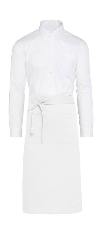 ROME - Medium Length Bistro Apron with Pocket, white - SG Accessories - BISTRO (1)