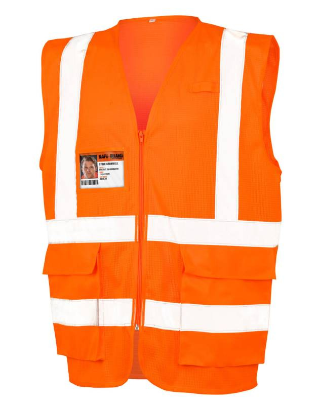 Executive Cool Mesh Safety Vest, Fluorescent Orange - Result Safe-Guard (1)