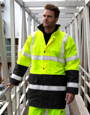 Core Motorway 2-Tone Safety Coat, Fluorescent Orange/Black - Result Safe-Guard (2)