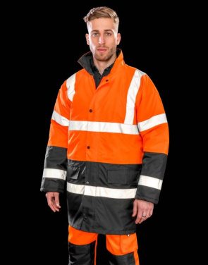 Core Motorway 2-Tone Safety Coat, Fluorescent Orange/Black - Result Safe-Guard (3)