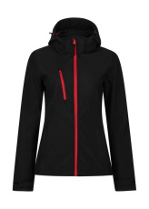 Women's Venturer 3-Layer Hooded Softshell Jacket, black/red