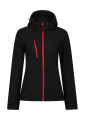Women's Venturer 3-Layer Hooded Softshell Jacket, black/red