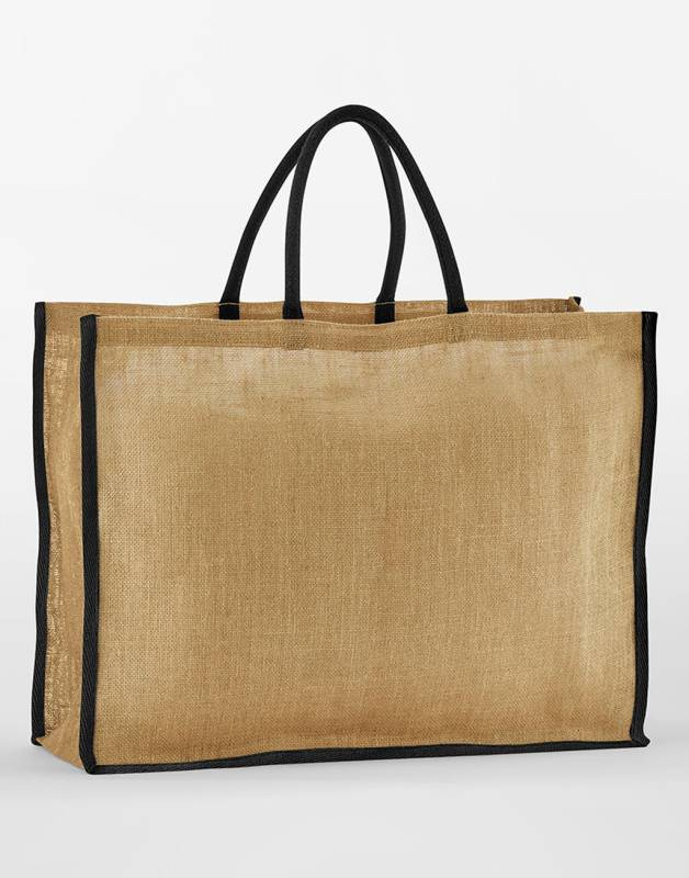 Natural Starched Jute Market Shopper, natural/black - Westford Mill (1)