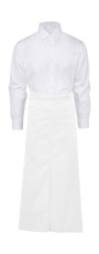 BERLIN Long Bistro Apron with Vent and Pocket, white