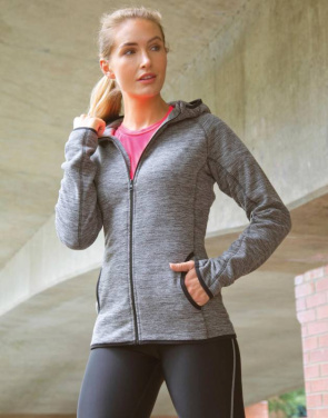 Women's Microfleece Hoodi, Marl Grey/Black - Spiro (3)