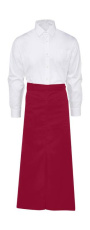 BERLIN Long Bistro Apron with Vent and Pocket, red