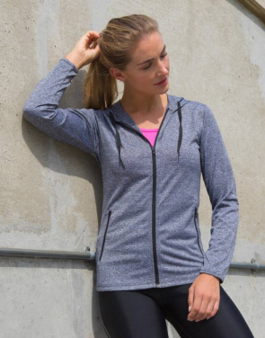 Women's Hooded Tee-Jacket, Marl Grey - Spiro (2)
