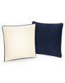 Fairtrade Cotton Piped Cushion Cover, natural/French navy