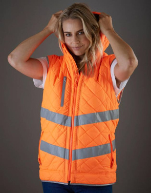 Fluo Kensington Hooded Gilet, fluorescent orange – Yoko (4)