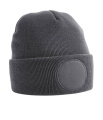Circular Patch Beanie, Graphite Grey