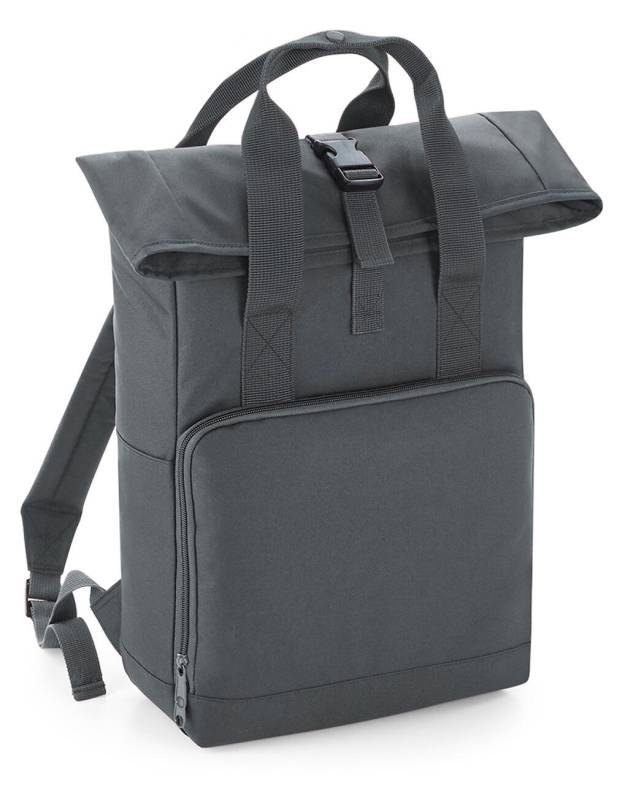 Recycled Twin Handle Roll-Top Backpack, Graphite Grey – Bagbase (1)