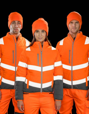 Soft Padded Safety Jacket, fluorescent orange/grey – Result Safe-Guard (4)