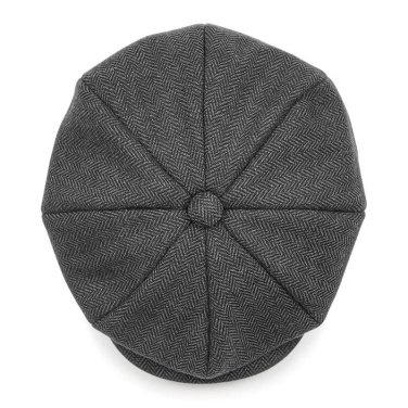 Heritage Bakerboy Cap, Charcoal Herringbone – Beechfield (3)