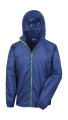 HDI Quest Lightweight Stowable Jacket, Navy/Lime