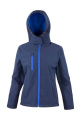 Ladies TX Performance Hooded Softshell Jacket, navy/royal blue, Navy/Royal