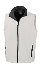 Men's Printable Softshell Bodywarmer, white/black