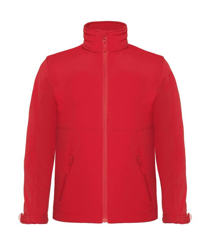 Hooded Softshell/kids, red – B&C Outerwear (1)