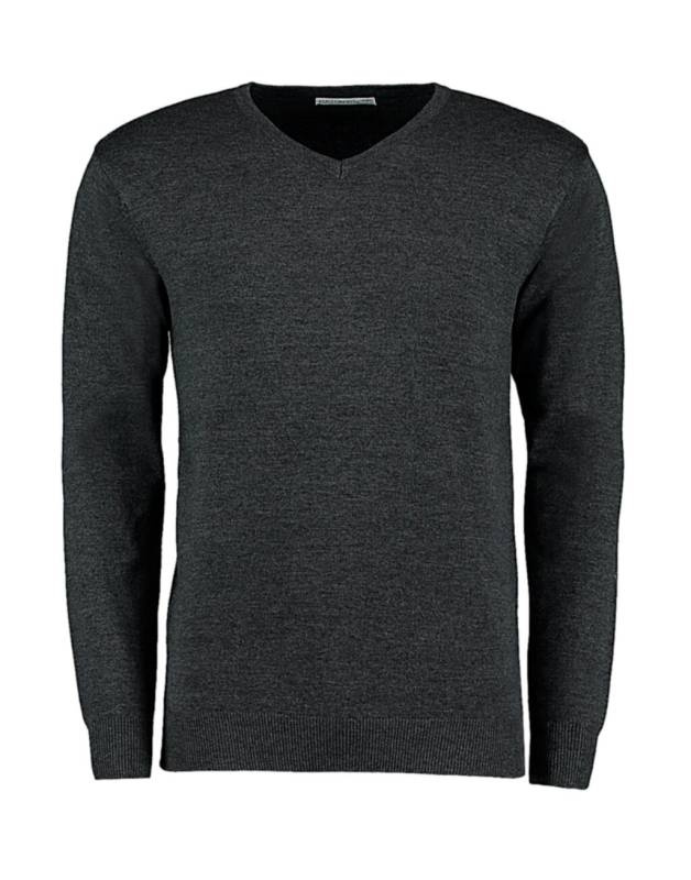 Classic Fit Arundel V Neck Sweater, Graphite – Kustom Kit (1)