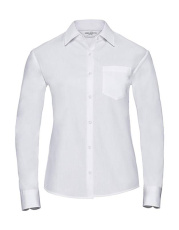 Ladies' Cotton Poplin Shirt LS, white