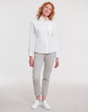 Ladies' Cotton Poplin Shirt LS, black – Russell Collection (4)