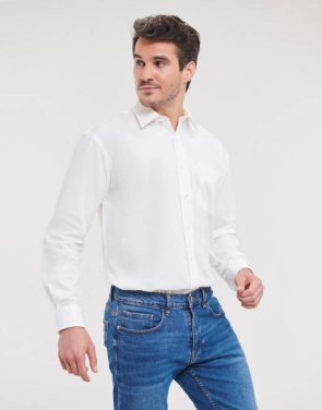 Cotton Poplin Shirt LS, black – Russell Collection (3)