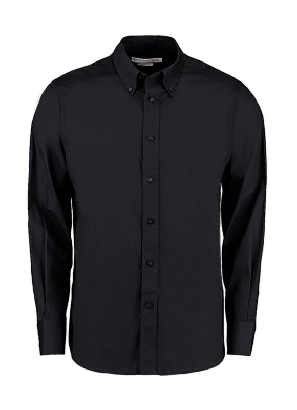 Tailored Fit City Shirt, black – Kustom Kit (1)