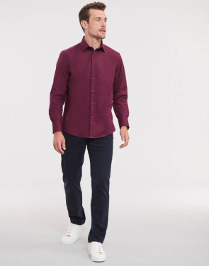 Fitted Stretch Shirt LS, white – Russell Collection (4)