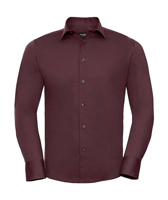 Fitted Stretch Shirt LS, Port – Russell Collection (1)