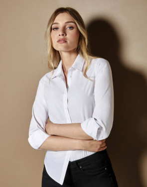Women's Tailored Fit Poplin Shirt, black – Kustom Kit (3)