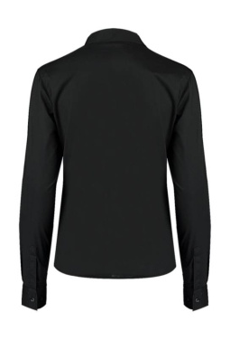 Women's Tailored Fit Mandarin Collar Shirt, black – Bargear (4)