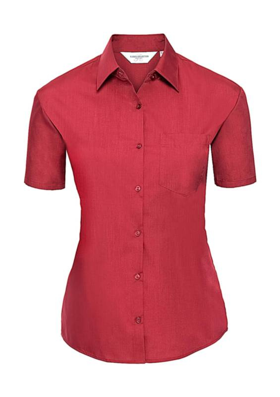 Ladies' Poplin Shirt, Classic Red – Russell Collection (1)