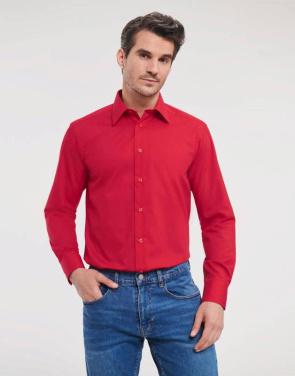 Tailored Poplin Shirt LS, French navy – Russell Collection (2)