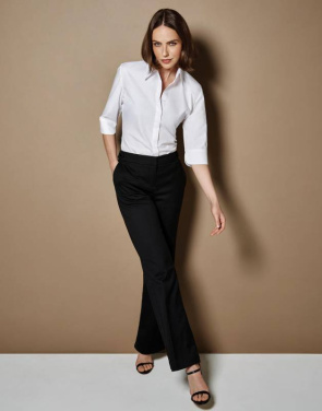 Women's Tailored Fit Continental Blouse 3/4 Sleeve, white – Kustom Kit (4)