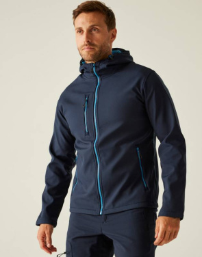 Navigate 2-Layer Hooded Softshell Jacket, black/lime green – Regatta Professional (2)