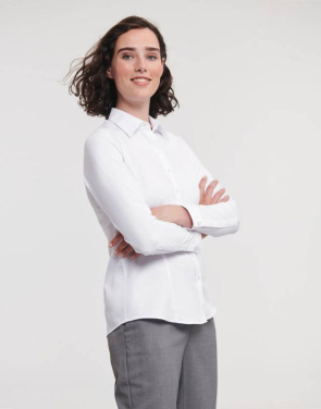 Ladies' LS Herringbone Shirt, light blue – Russell Collection (3)