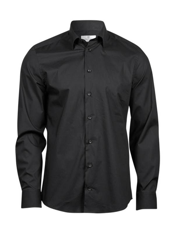 Stretch Luxury Shirt, black – Tee Jays (1)