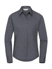 Ladies' LS Fitted Poplin Shirt, Convoy Grey
